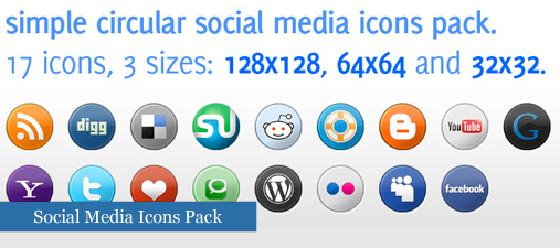 Set de iconos de redes sociales para tu web