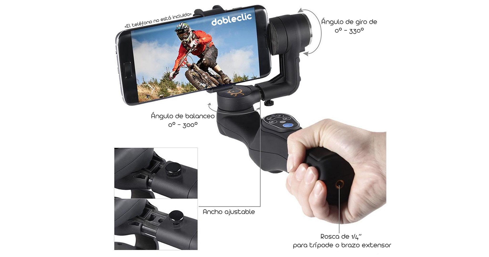 Estabilizador de móvil para vídeo JJ-1 – DobleClic Estudio de Vídeo y Diseño
