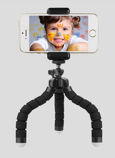 Mini Trípode Flexible para Móvil y Cámara Fotográfica con rosca 1/4″ y  adaptador – DobleClic Estudio de Vídeo y Diseño